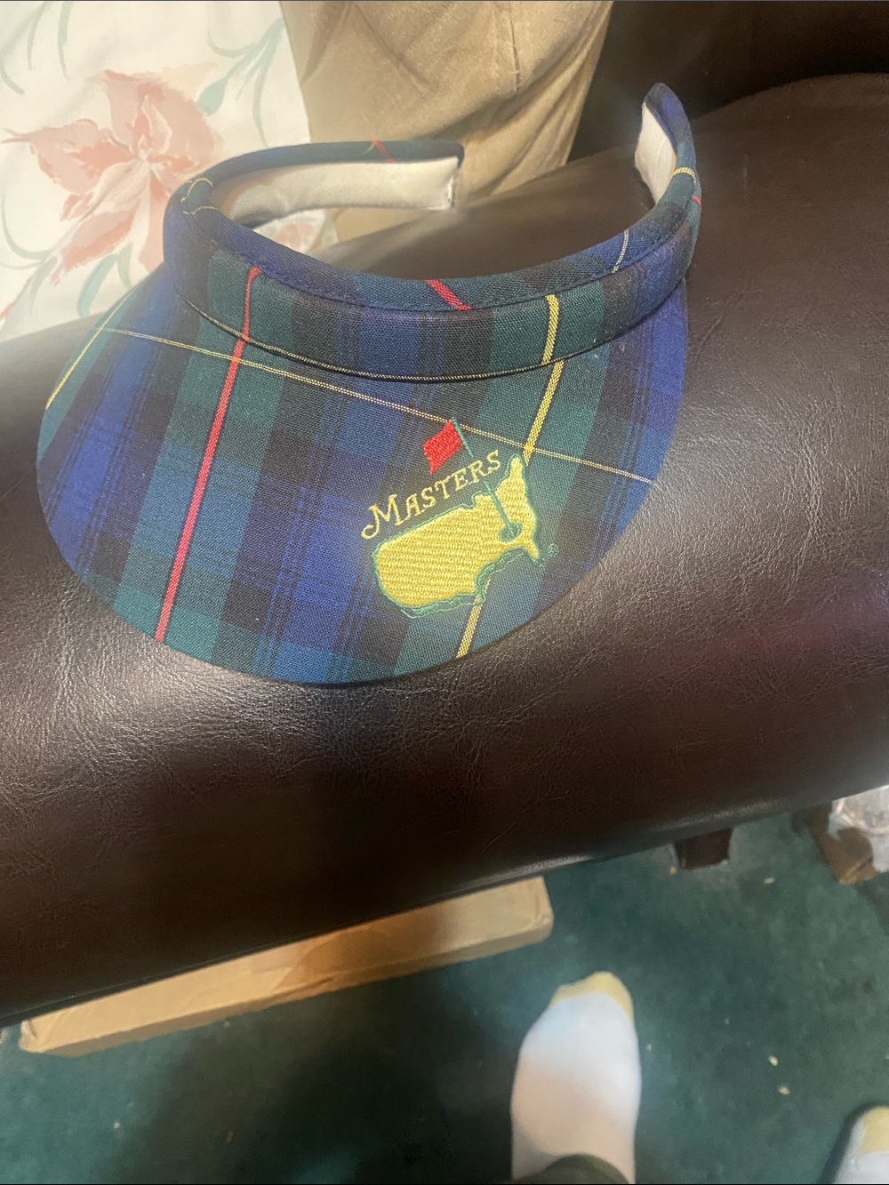 Masters Plaid Visor with Yellow Logo